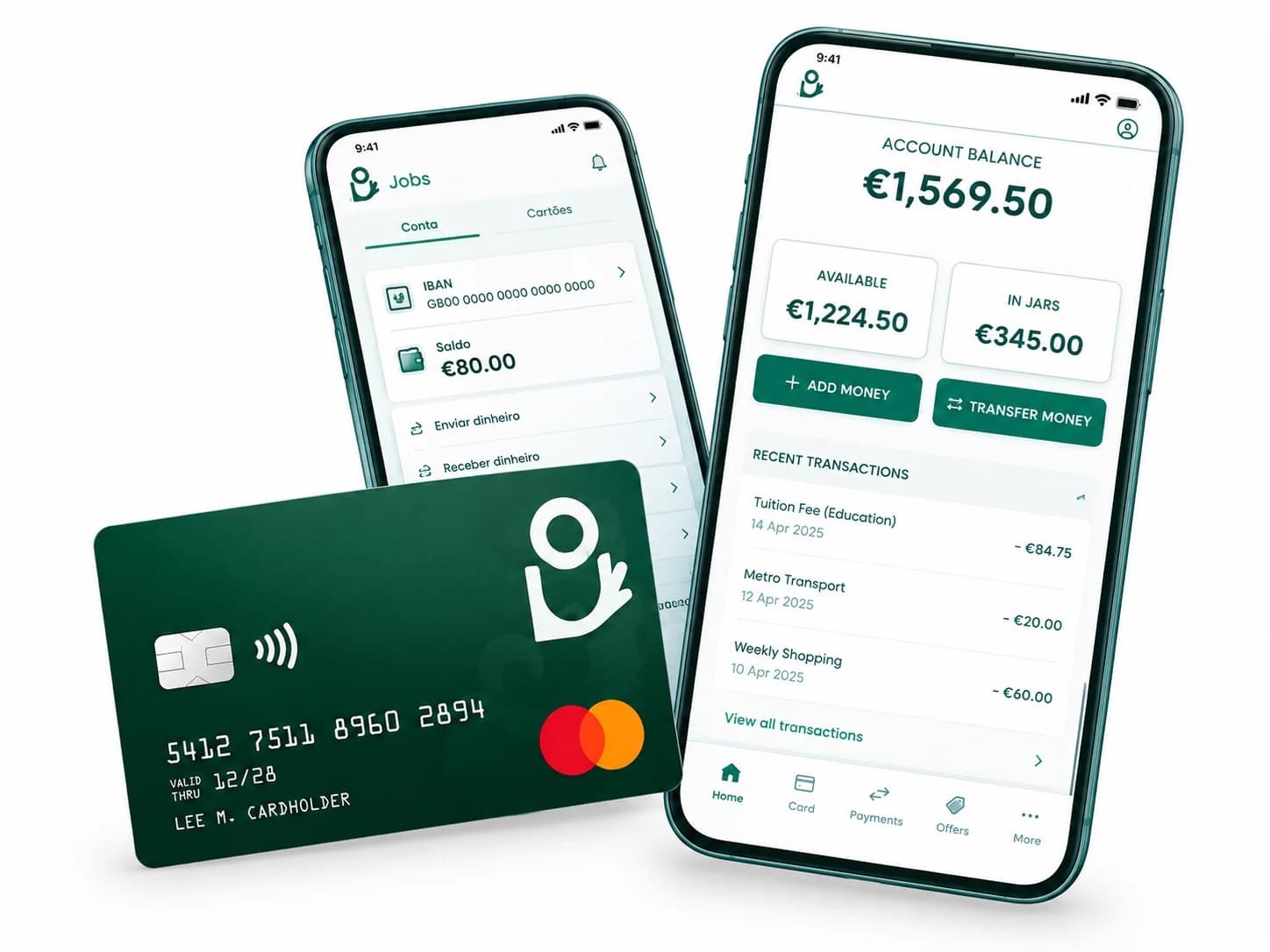 App e cartão Mastercard da Money Jar